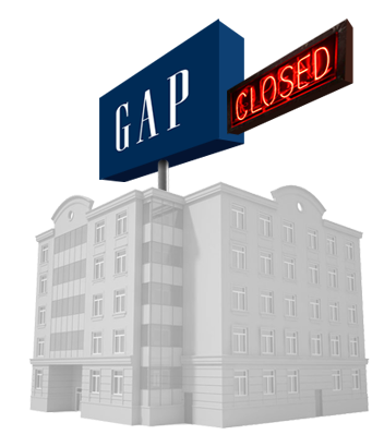 A closed Gap store