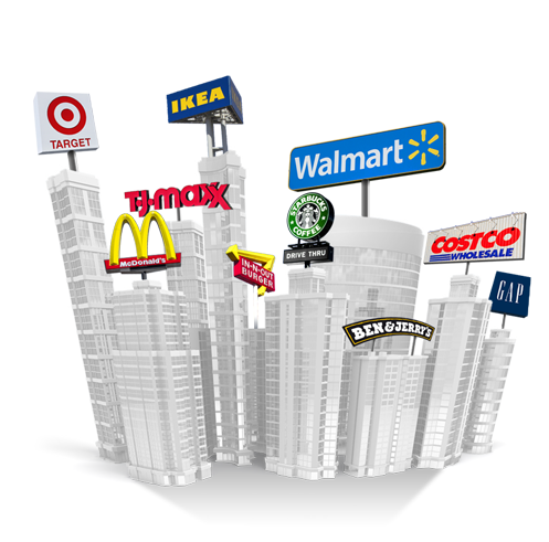 Major retail company buildings
